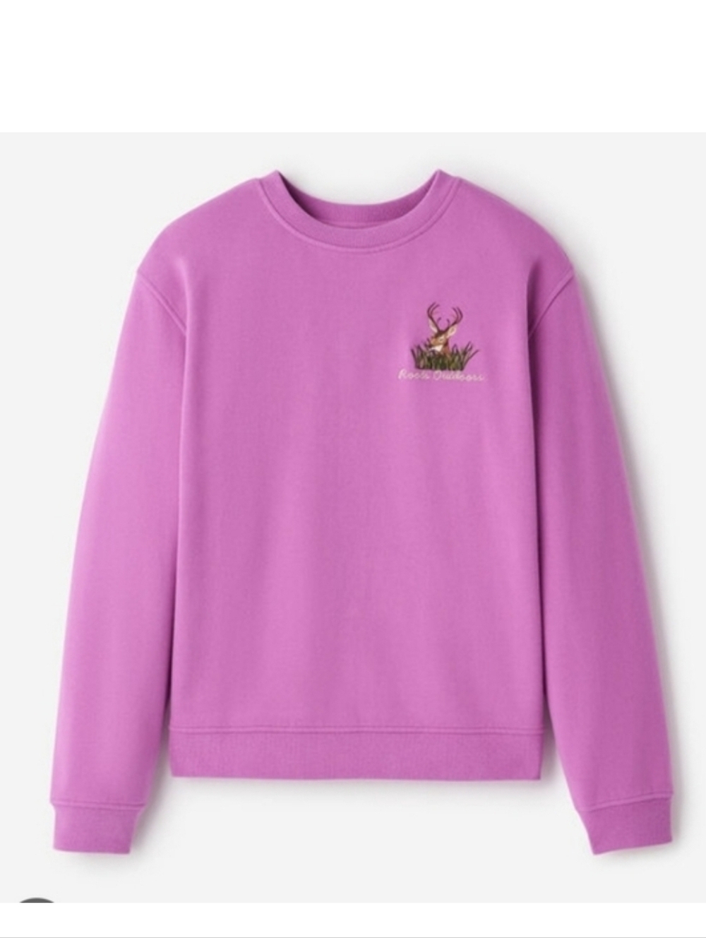 ROOTS | Woodland Deer Crew Sweatshirt wildberry Purple Organic sz S